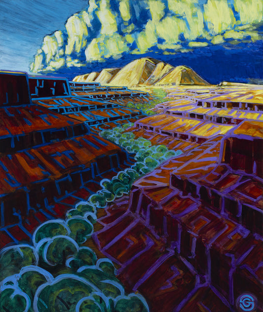 The Smell of Water on the Wind, Glen Shoemaker, 2024, acrylic on canvas, 25 x 21 in. / 63.5 x 53.34 cm.