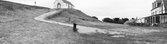 Tumulus St. Michel, Carnac, France, Tom Stoffregen, 2022, digital photography, 11 x 42 in. / 27.94 x 106.68 cm.