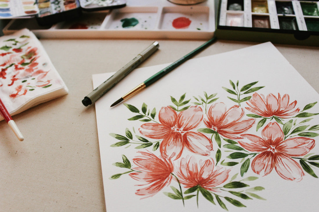 Using Floral Pattern watercolor for Art Licensing