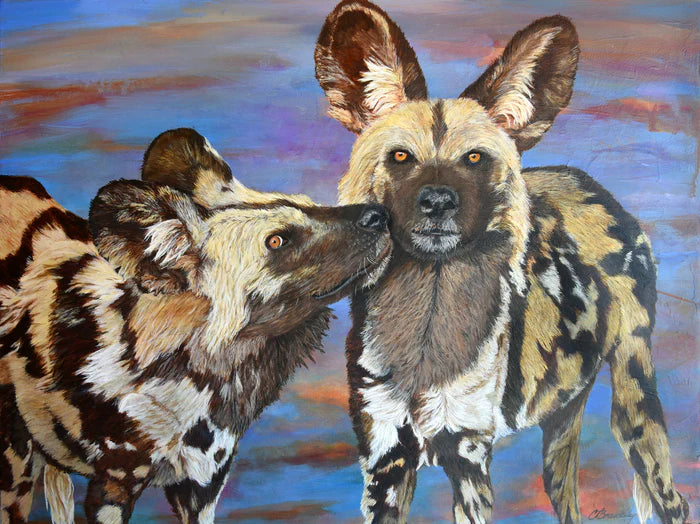 Wild Friends, Cyndy Beardsley, 2021, acrylic, 18 x 24 in. / 45.72 x 60.96 cm.