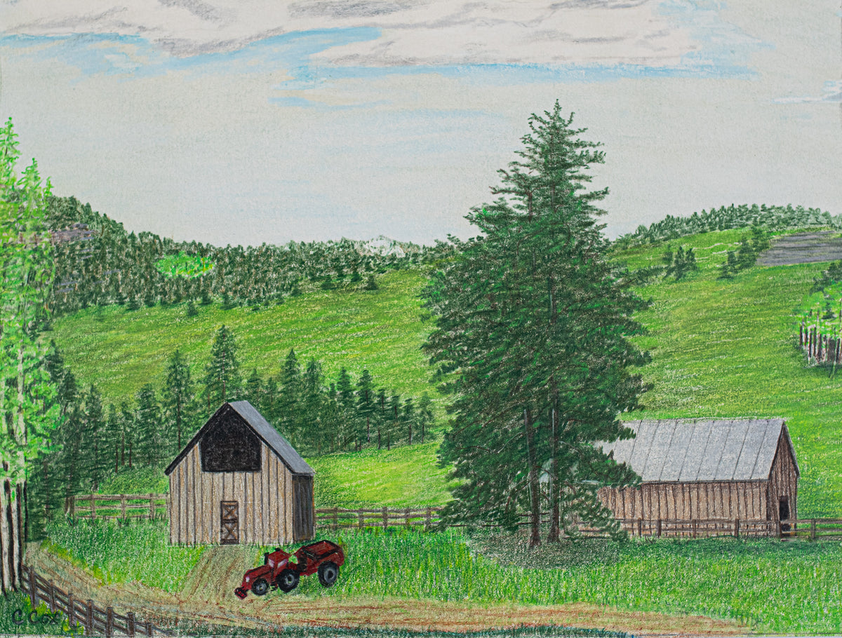 Colorado Back Roads, 2026, colored pencil, 9 x 12 in. / 22.86 x 30.48 cm.