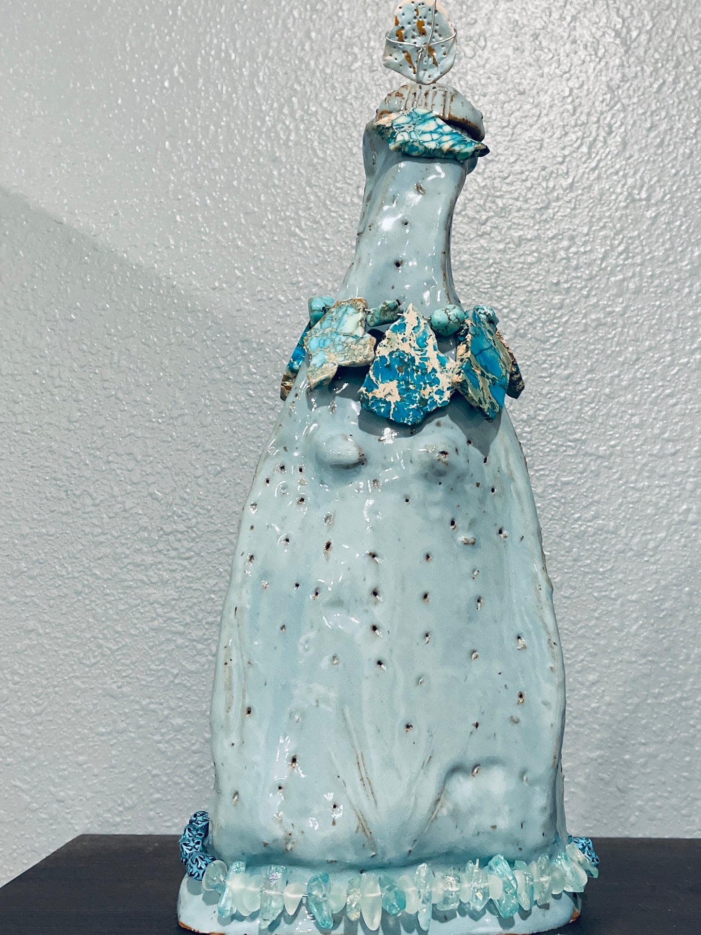 Goddess Vessel, 2024, ceramic, 15 x 9 x 4 in. / 38.1 x 22.86 x 10.16 cm.