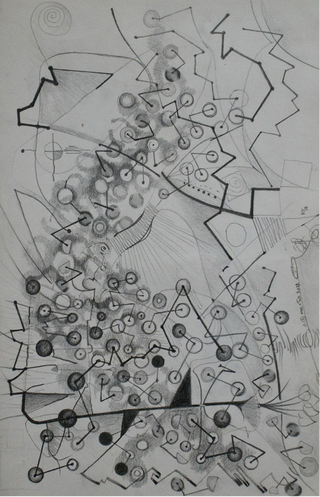 Good Feeling, 2024, pencil on paper, 13 x 20 in. / 33.02 x 50.8 cm.