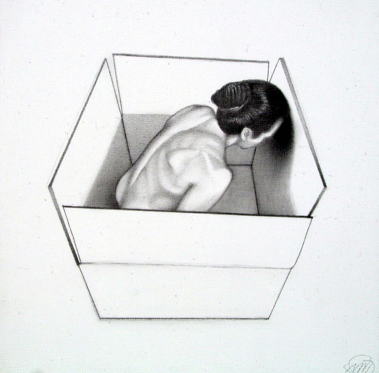 Patience, 2016, pencil on board, 6 x 6 in. / 15.24 x 15.24 cm.