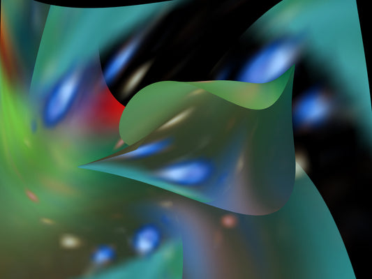 Cosmic Abstractions 3, 2024, digitally modified original watercolors, 24 x 18 in. / 60.96 x 45.72 cm.