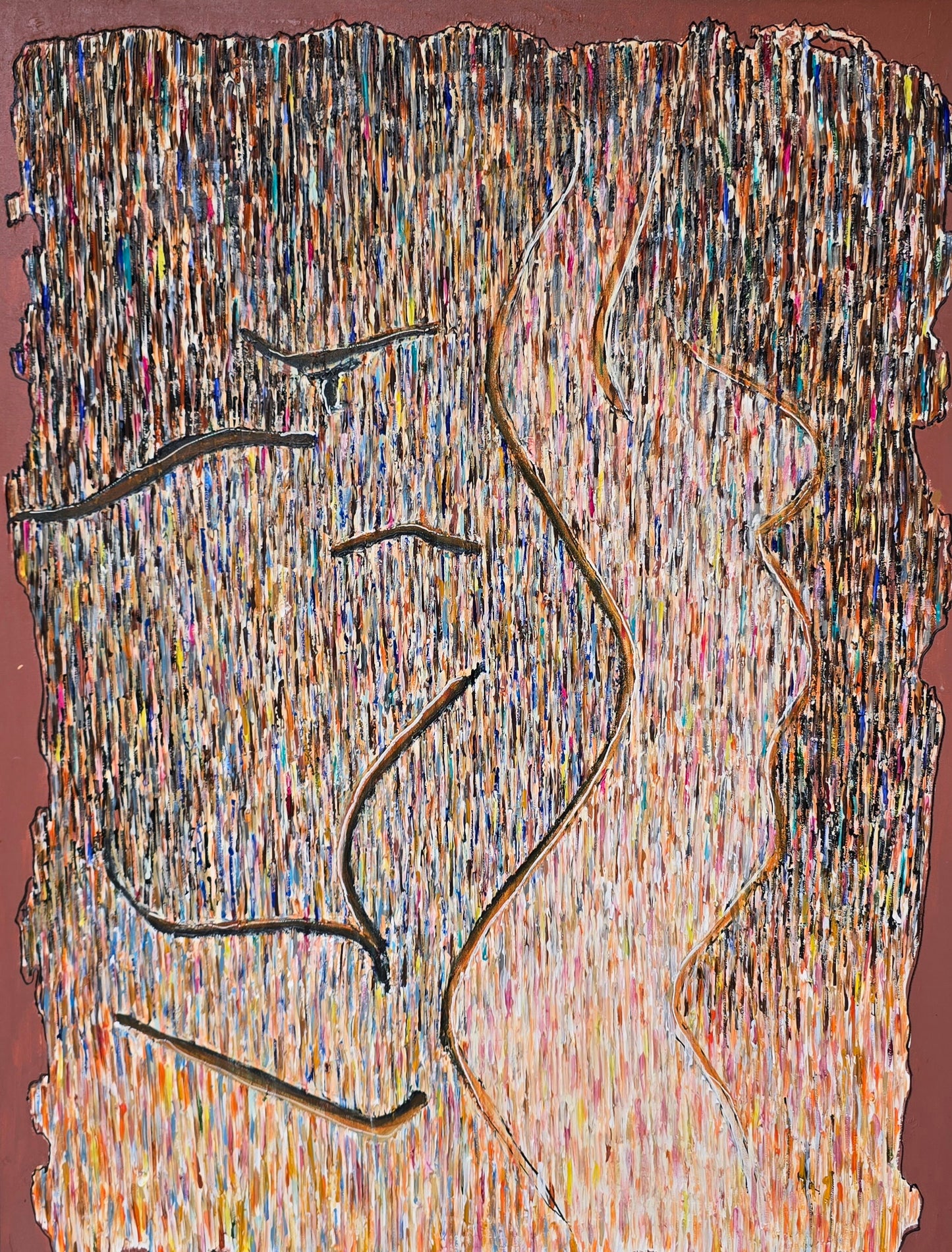 Naked Is a State of Mind, 2025, acrylic, 36 x 48 in. / 91.44 x 121.92 cm.