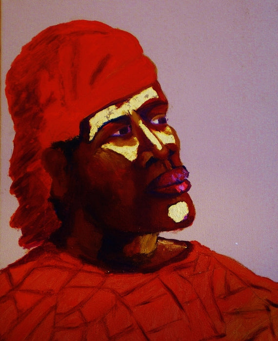 Chee, 2018, oil and 23k gold, 14 x 18 in. / 35.56 x 45.72 cm.