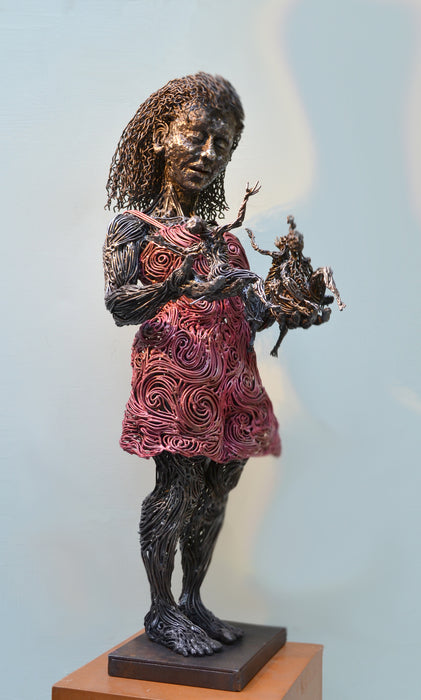 Rose Colored Dress, 2018, welded steel, 29 x 13 x 9 in. / 73.66 x 33.02 x 22.86 cm.