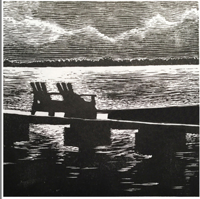 "Storm Approach", 2018, wood engraving, 5 x 5 in. / 12.7 x 12.7 cm.