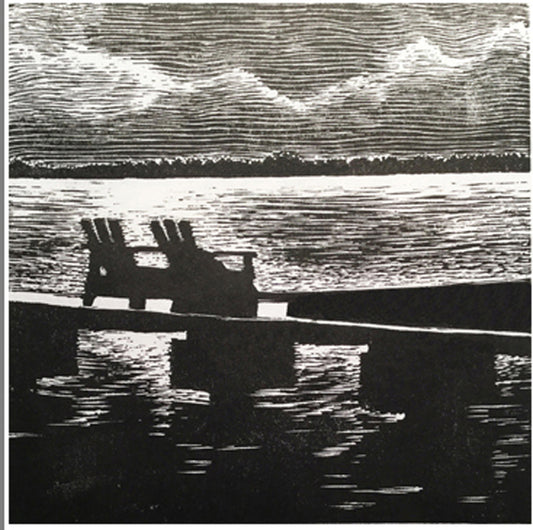 "Storm Approach", 2018, wood engraving, 5 x 5 in. / 12.7 x 12.7 cm.
