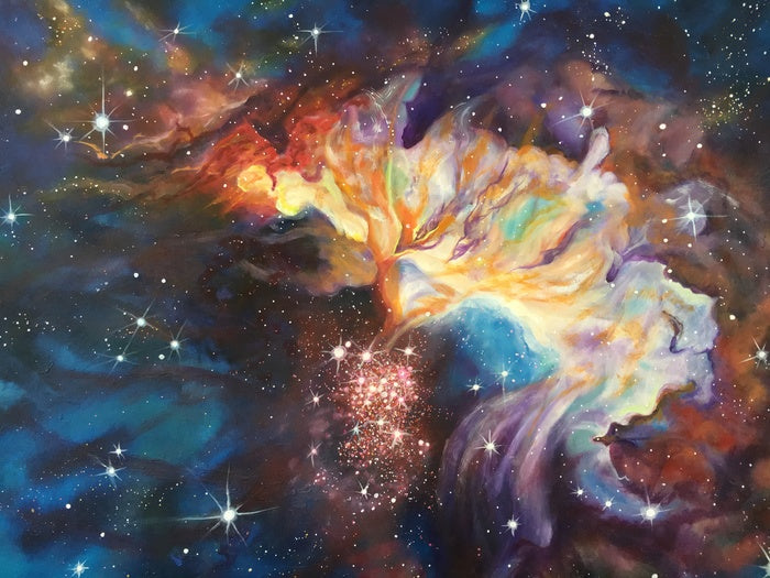 Celestial Fireworks, 2016, oil on canvas, 36 x 36 in. / 91.44 x 91.44 cm.