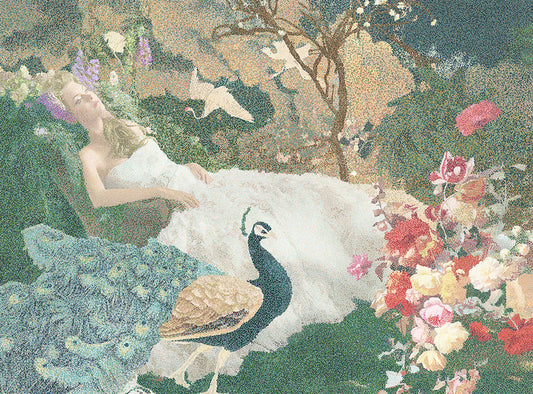 Sleeping Beauty, 2017, micropointilism, 28 x 23 in. / 71.12 x 58.42 cm.