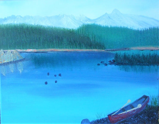 Day at the Lake, 2019, oil, 20 x 16 in. / 50.8 x 40.64 cm.