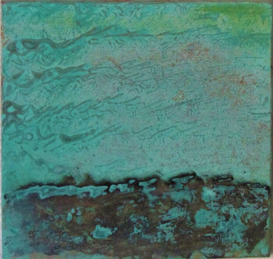 After the Rain, 2017, metal effects paint, 12 x 12 in. / 30.48 x 30.48 cm.