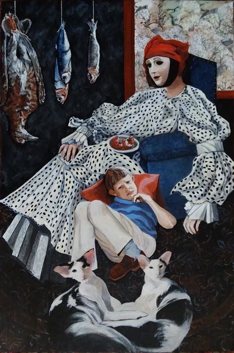 Those Eyes, 2024, acrylic on wood panel, 36 x 24 in. / 91.44 x 60.96 cm.