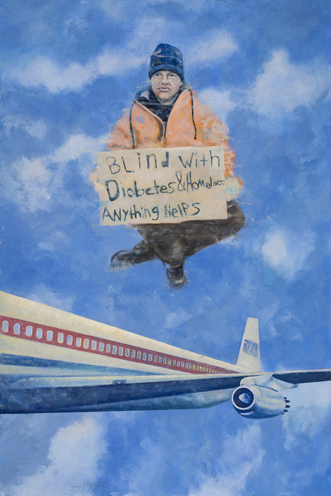 Saint Benedict Levitating (Steven Rodgers), 2020, oil on canvas, 72 x 48 in. / 182.88 x 121.92 cm.