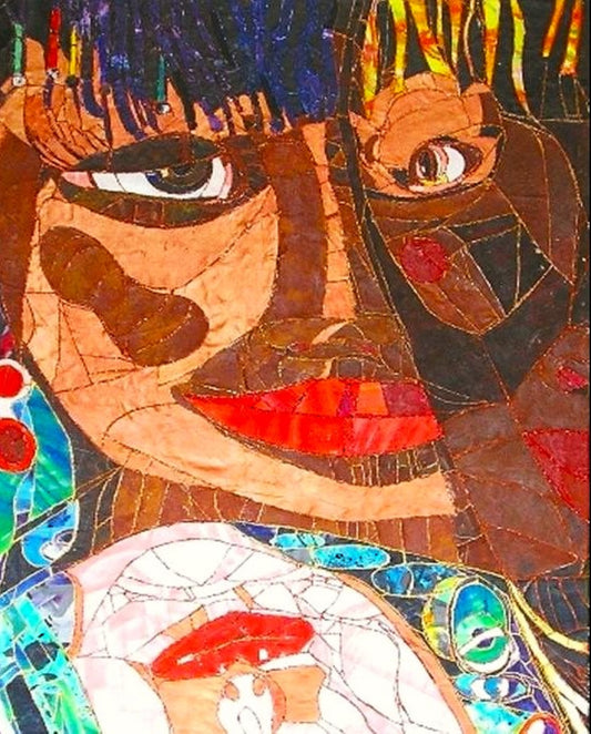 THREE WAYS, 2026, acrylic mosaic on canvas, 40 x 60 in. / 101.6 x 152.4 cm.