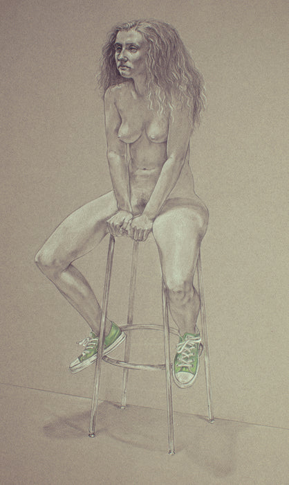 Green Shoes, 2021, prisma pencil, 21 x 12 in. / 53.34 x 30.48 cm.