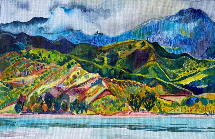 Kauai Color Study 1, 2021, watercolor on paper, 5 x 9 in. / 12.7 x 22.86 cm.