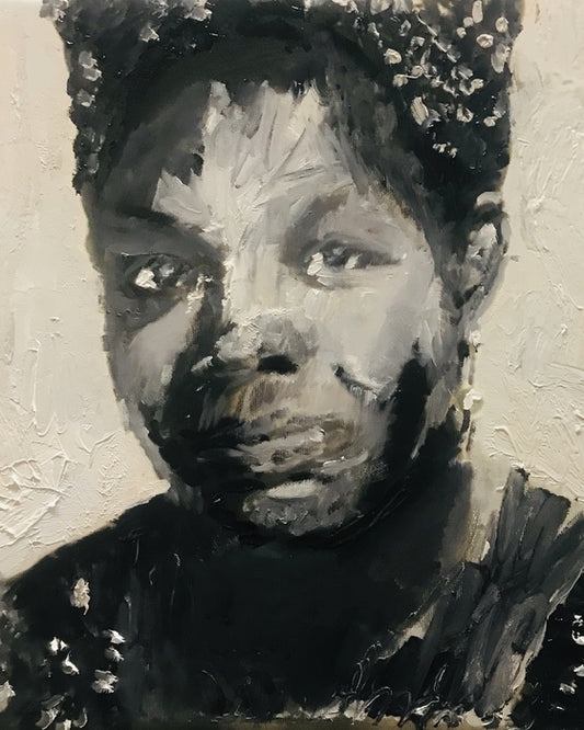 Portrait of Maya Angelou, 2020, oil on canvas, 12 x 12 in. / 30.48 x 30.48 cm.