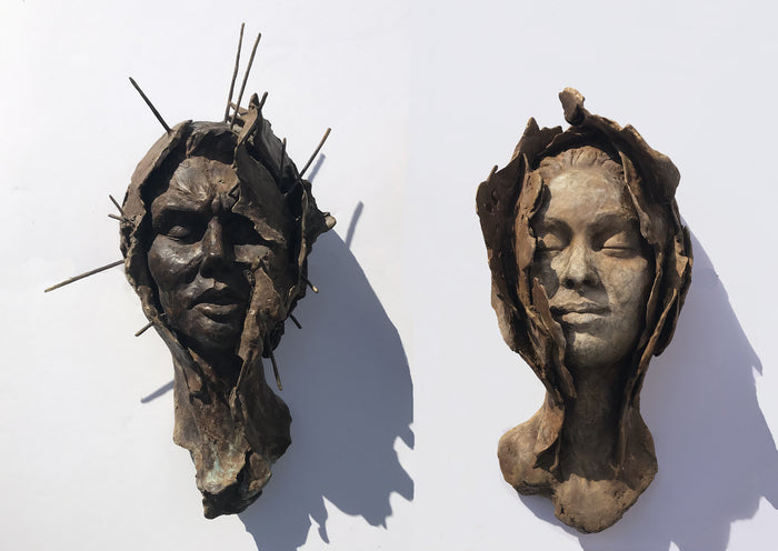 Inner Alchemy States 1 and 2, 2019, bronze, 18 x 24 x 7 in. / 45.72 x 60.96 x 17.78 cm.