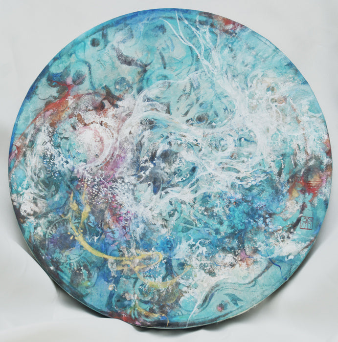 LIFE LVII (57) - Sea Clock, 2021, mixed media, 27 x 27 cm. / 10.6 x 10.6 in.