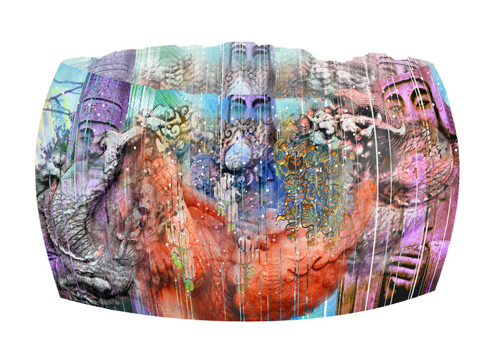 Scan for Sugar-Coated Facts 砵, 2021, digital photo collage, 22 x 30 in. / 55.88 x 76.2 cm.