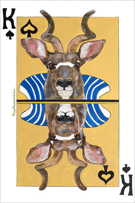 KING OF SPADES, GREATER KUDU, 2020, acrylic on canvas, 36 x 24 in. / 91.44 x 60.96 cm.