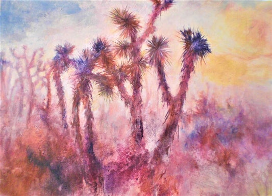 Joshua Trees at Dusk, 2019, acrylic on canvas, 30 x 40 in. / 76.2 x 101.6 cm.