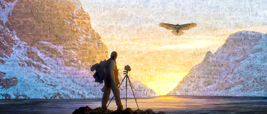 Witness One's Time, 2021, photo composite, 25 x 51 in. / 63.5 x 129.54 cm.