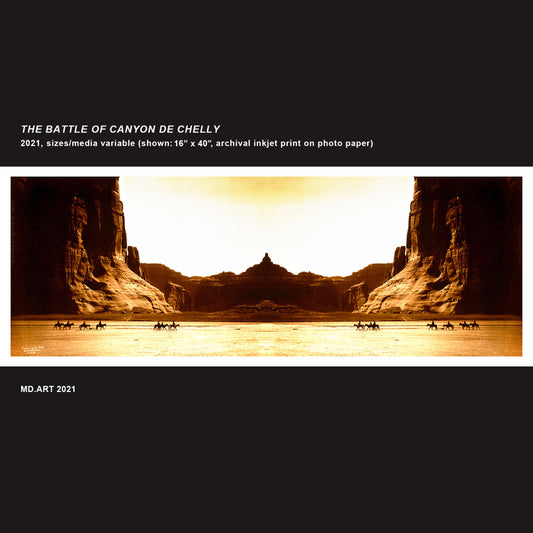 The Battle of Canyon de Chelly, 2021, giclee print on photo paper, 16 x 40 in. / 40.64 x 101.6 cm.
