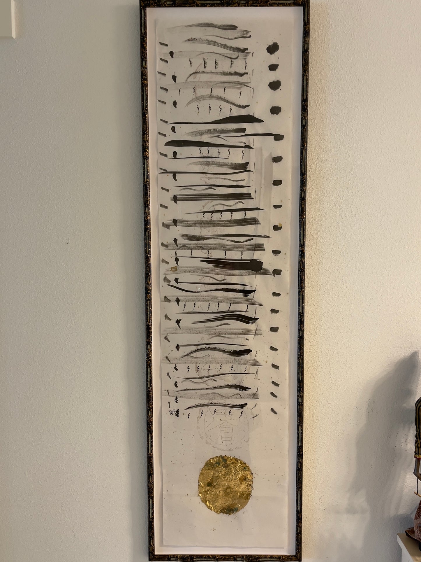 A Golden Prelude, 2020, mixed media, 55 x 17 in. / 139.7 x 43.18 cm.