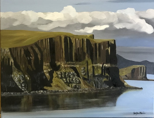 Kilt Rock, Isles of Skye, Big Reflection, 2022, oil on canvas, 16 x 20 in. / 40.64 x 50.8 cm.