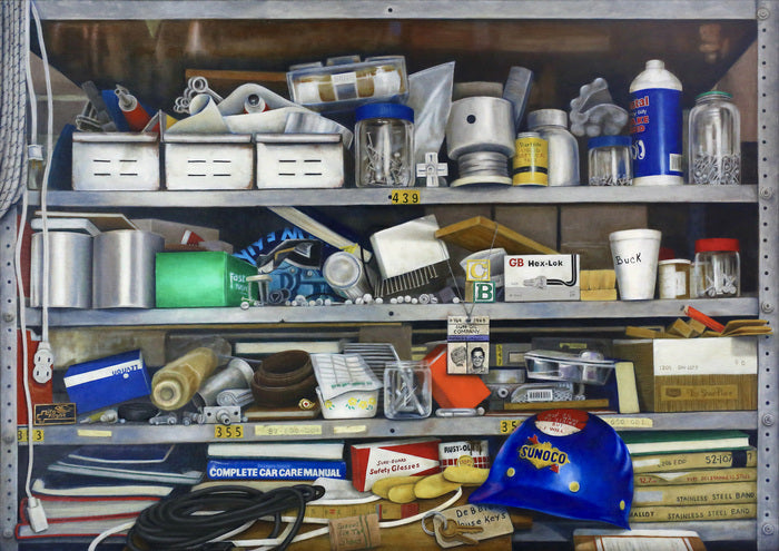 Story of a Man, Chapter 7, The Collection, 2022, oil on canvas, 21 x 30 in. / 53.34 x 76.2 cm.