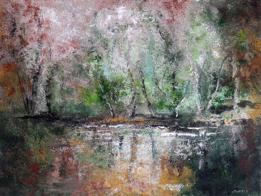 A Secret Place, 2021, heavy body acrylics on stretched canvas, 30 x 40 in. / 76.2 x 101.6 cm.