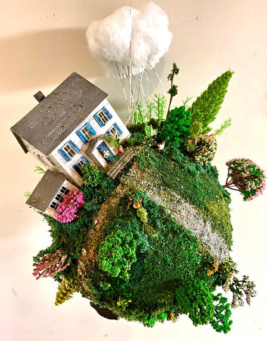 Home Planet, 2022, mixed media, 24 x 24 x 24 in. / 60.96 x 60.96 x 60.96 cm.