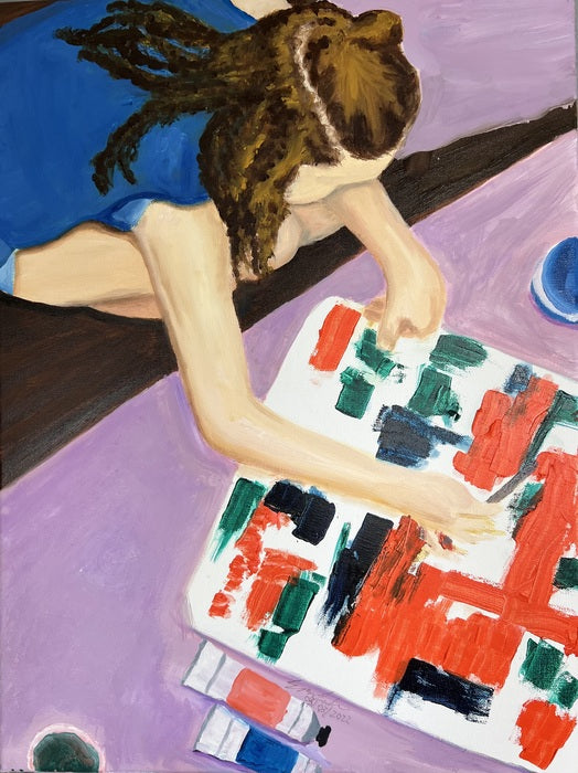 Sophie Painting, 2022, oil on canvas, 18 x 24 in. / 45.72 x 60.96 cm.