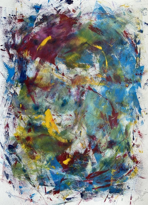 Swirling, 2022, acrylic on watercolor paper, 29 x 21 in. / 73.66 x 53.34 cm.