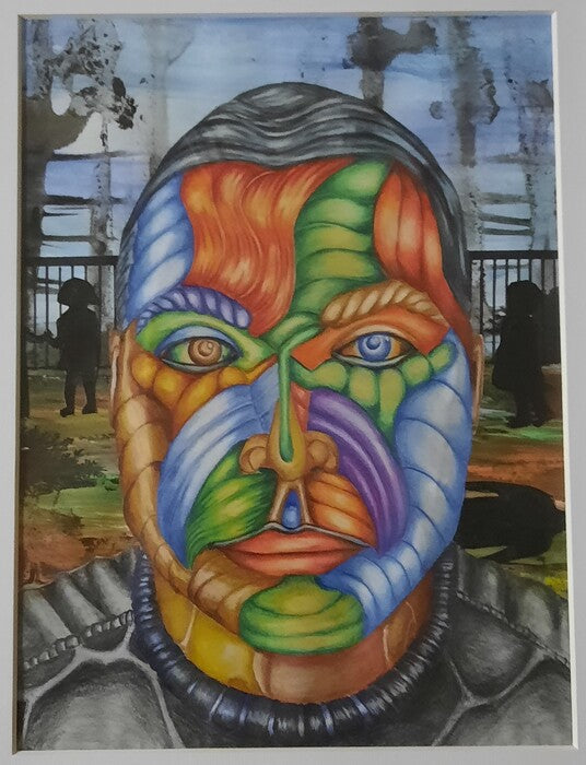 Breaking the Layers of Depression, 2022, colored pencil on paper, 10 x 12 in. / 25.4 x 30.48 cm.