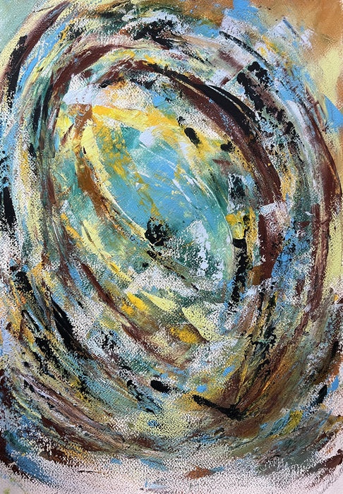 Whirlpool, 2022, acrylic on watercolor paper, 30 x 22 in. / 76.2 x 55.88 cm.