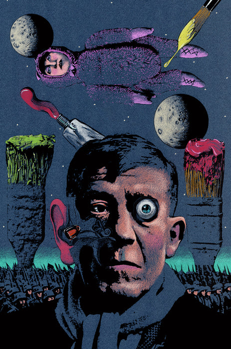 A Oskar Kokoschka Night, 2024, mixed media monoprint, 31 x 46 in. / 78.74 x 116.84 cm.