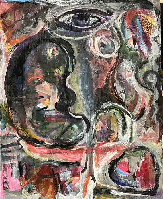 The Word Plus Desire Quantum Creation, 2023, acrylic paint, 28 x 22 in. / 71.12 x 55.88 cm.