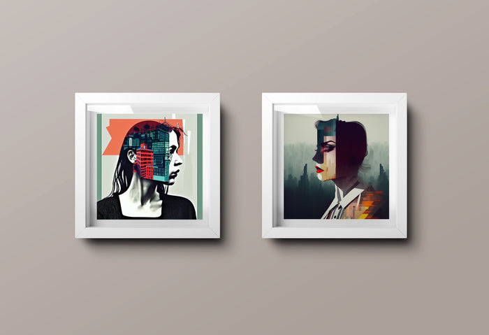 Streethaus Dialog, 2023, digital art prints, 30 x 12 in. / 76.2 x 30.48 cm.