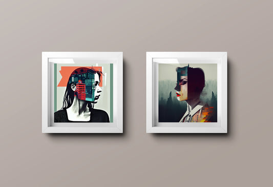 Streethaus Dialog, 2023, digital art prints, 30 x 12 in. / 76.2 x 30.48 cm.