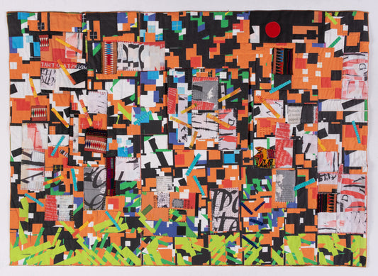 This City Never Sleeps, 2020, textile collage, 37 x 54 in. / 93.98 x 137.16 cm.