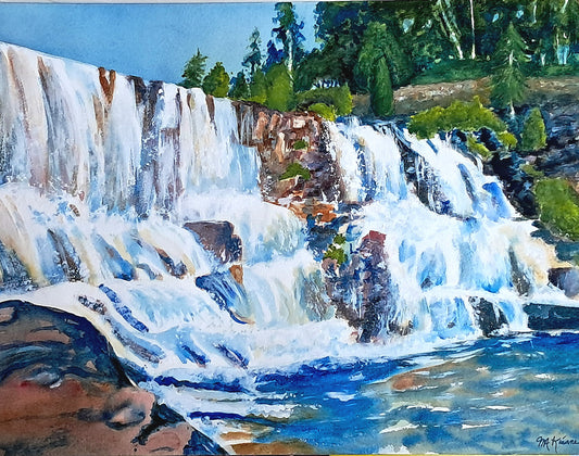 Minnehaha Falls, 2023, watercolor and wax, 32 x 42 in. / 81.28 x 106.68 cm.