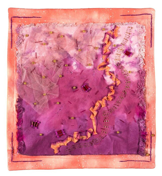 Dusk to Dawn, 2023, fiber art, 17 x 20 in. / 43.18 x 50.8 cm.