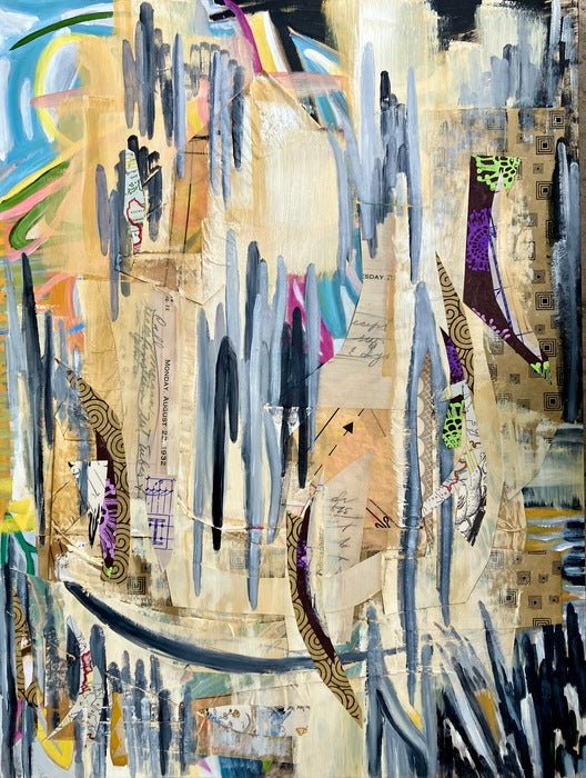 Ib Hiirrey, 2023, mixed media on wooden panel, 24 x 18 in. / 60.96 x 45.72 cm.