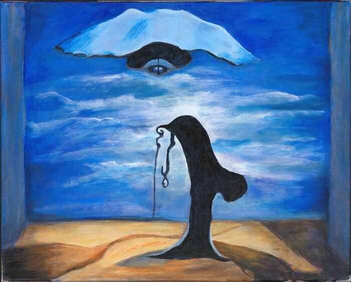 Woman Who Cant Find Herself, 2022, acrylic, 20 x 16 in. / 50.8 x 40.64 cm.