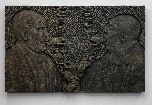 Toads, 2023, wood, 29 x 18 in. / 73.66 x 45.72 cm.